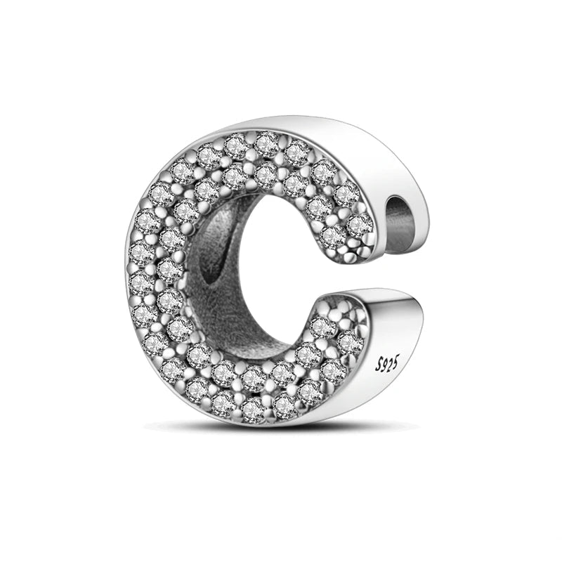 Buchstaben-Charm mit Zirkonia – Personalisierter Anhänger