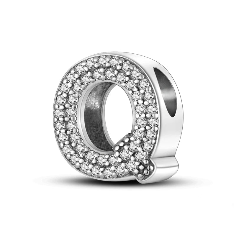 Buchstaben-Charm mit Zirkonia – Personalisierter Anhänger