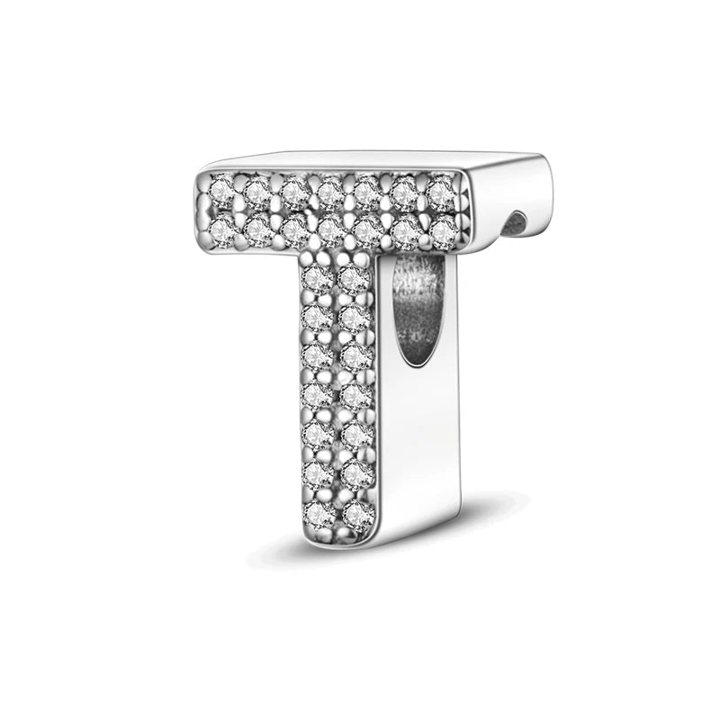 Buchstaben-Charm mit Zirkonia – Personalisierter Anhänger