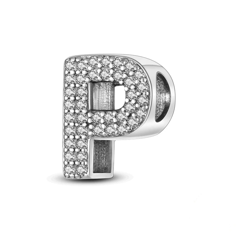 Buchstaben-Charm mit Zirkonia – Personalisierter Anhänger