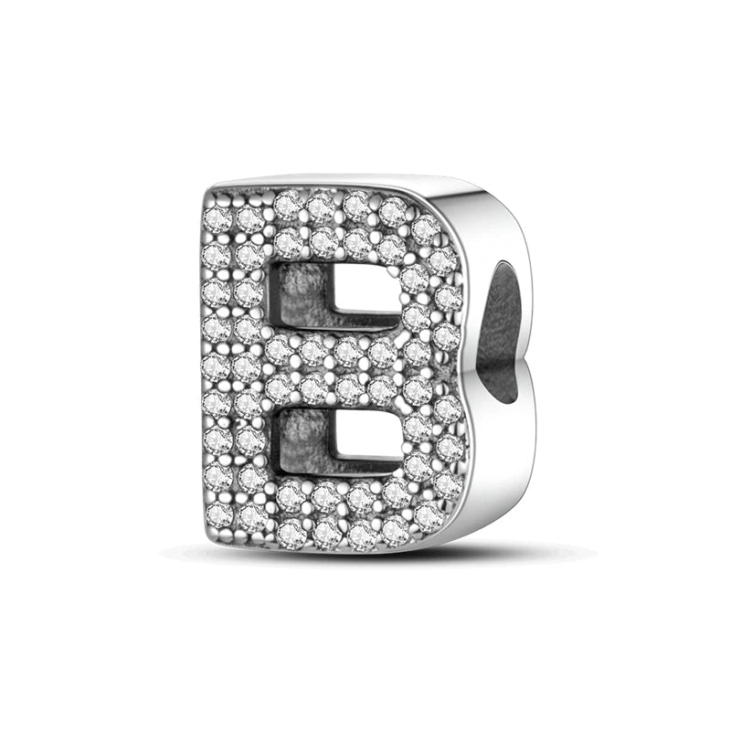 Buchstaben-Charm mit Zirkonia – Personalisierter Anhänger