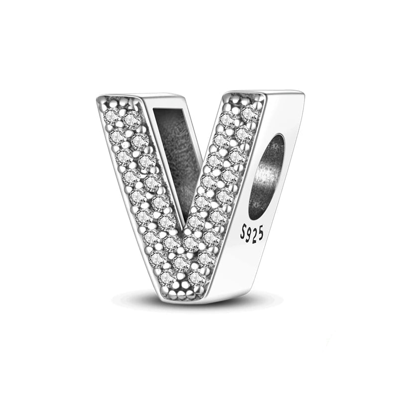 Buchstaben-Charm mit Zirkonia – Personalisierter Anhänger