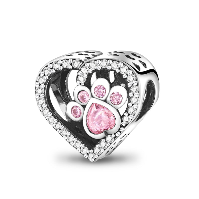 Herzförmiger Pfoten Charm