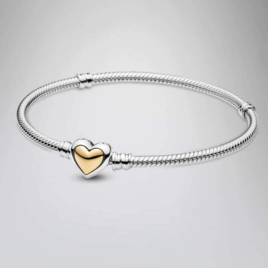 Charm Armband mit goldenen Herz Verschluss