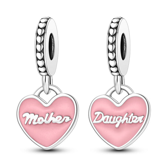 Mother & Daughter Herzen Charm-Anhänger