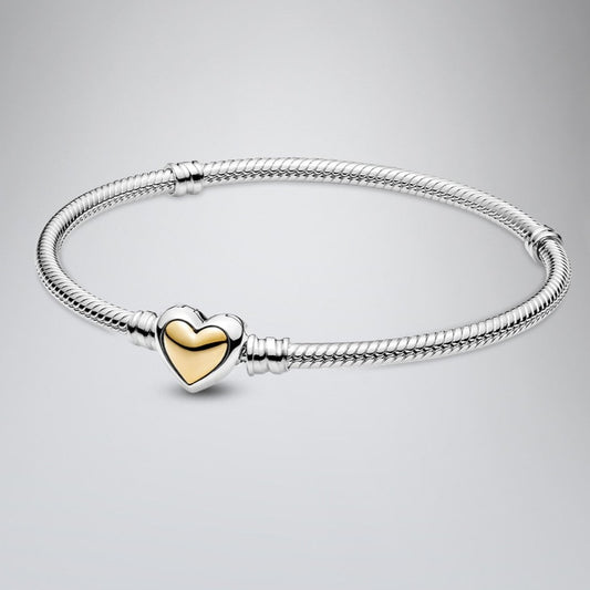 Charm Armband mit goldenen Herz Verschluss