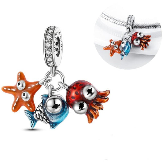 Dreier Meeres Charm-Anhänger